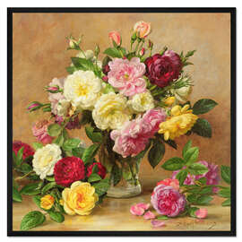 Gerahmter Kunstdruck Altmodische viktorianische Rosen