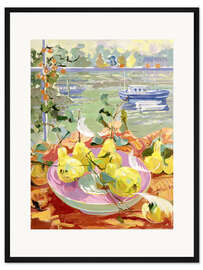 Gerahmter Kunstdruck Pinkfarbene Birnenplatte