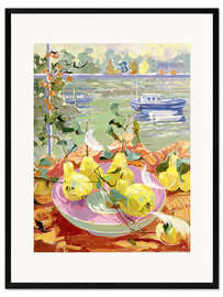 Framed art print Pink pear plate