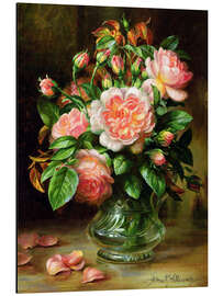 Aluminium print English Elegance Roses in a Glass