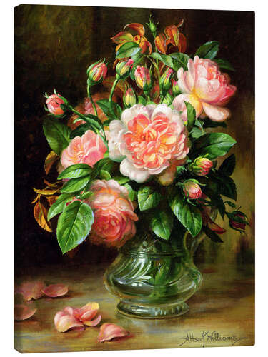 Canvastavla English Elegance Roses in a Glass