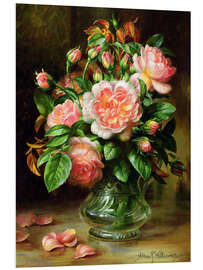 Tableau en PVC English Elegance Roses in a Glass