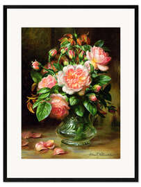 Ingelijste kunstdruk English Elegance Roses in a Glass