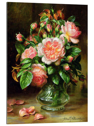 Tableau en plexi-alu English Elegance Roses in a Glass