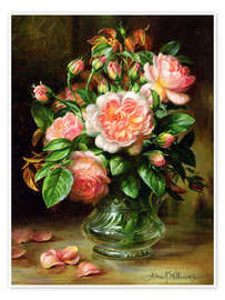 Wall print  English Elegance Roses in a Glass - Albert Williams