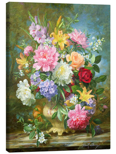 Canvas print Peonies and mixed flowers