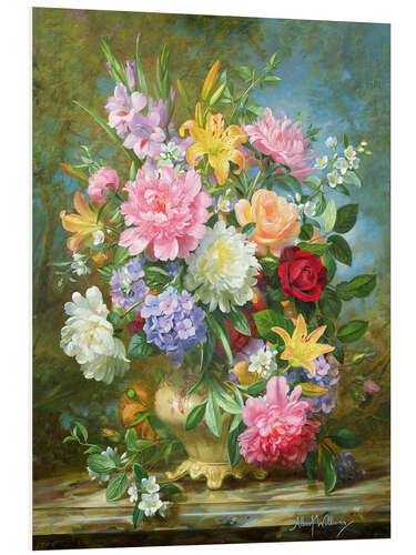 Tableau en PVC Pivoines et fleurs variées