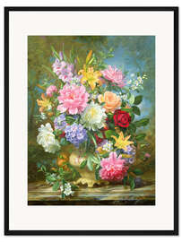 Gerahmter Kunstdruck Pfingstrosen in einem Bukett