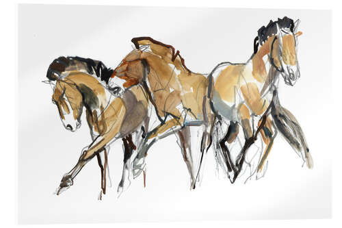 Acrylic print Herd of horses