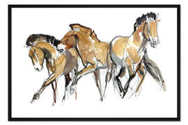 Gerahmter Kunstdruck Pferdeherde
