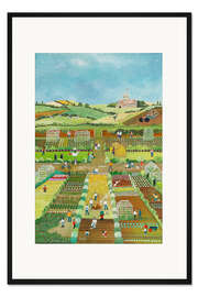 Gerahmter Kunstdruck Kleingärten