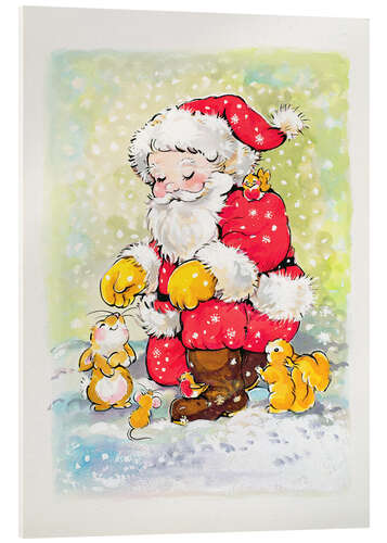 Acrylic print Santa Claus and his animals