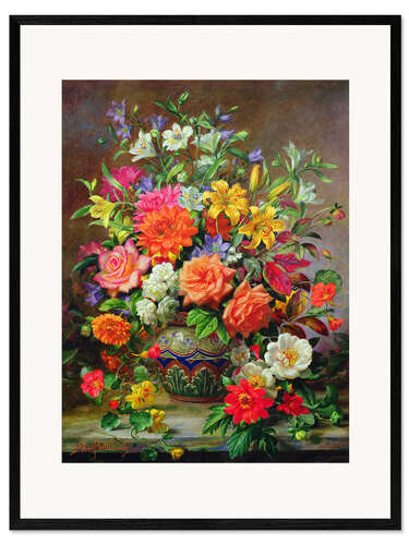 Ingelijste kunstdruk September Flowers, Symbols of Hope and Joy