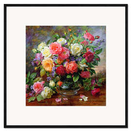 Framed art print Roses - the perfection of summer