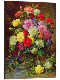 Aluminium print Carnations of Radiant Colours