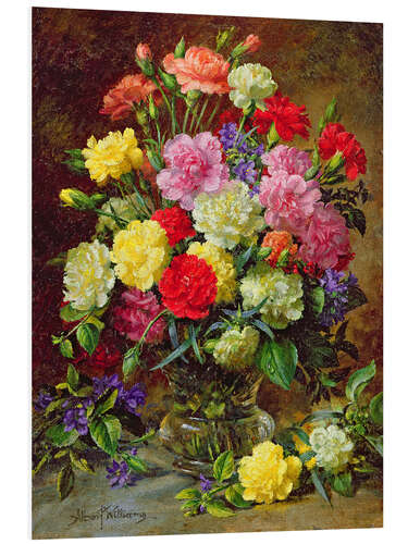 Foam board print Carnations of Radiant Colours