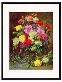 Gerahmter Kunstdruck Nelken in prächtigen Farben