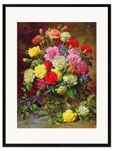 Ingelijste kunstdruk Carnations of Radiant Colours