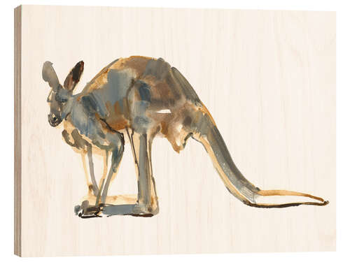 Wood print Roo, side view