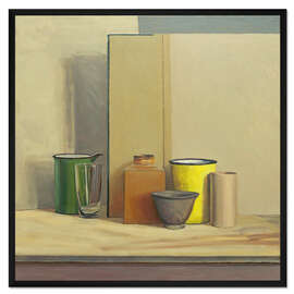 Gerahmter Kunstdruck Gelb und Grün