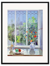 Gerahmter Kunstdruck Stillleben im Fenster