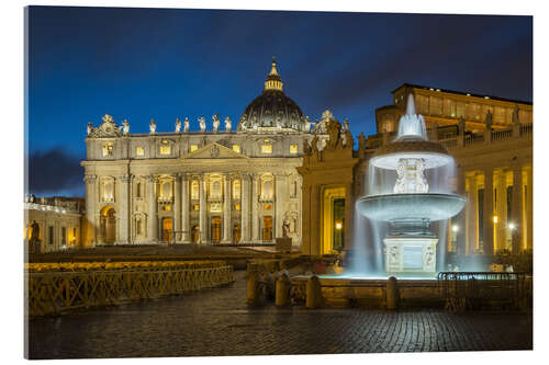 Acrylglasbild Brunnen am Petersdom Rom