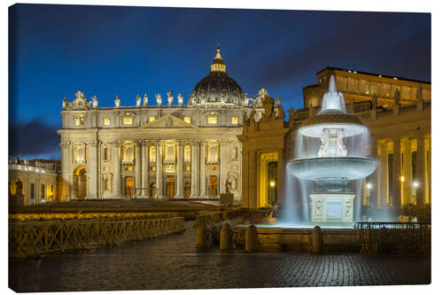 Leinwandbild Brunnen am Petersdom Rom