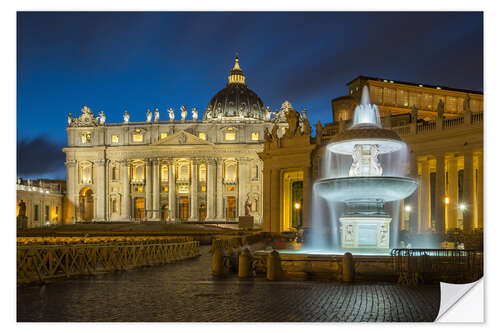 Naklejka na ścianę Fountain at the St. Peters square Roma