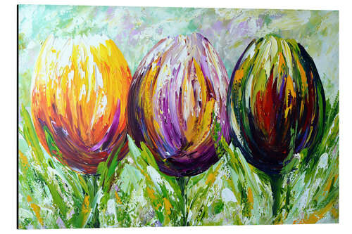 Quadro em alumínio Three Tulips