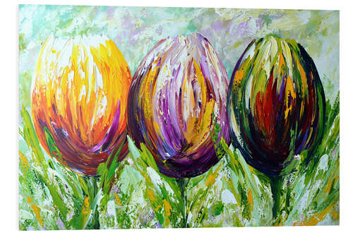 Foam board print Three Tulips