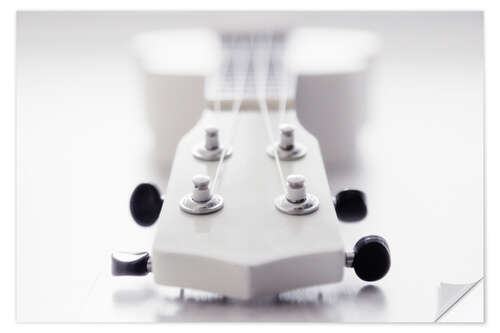 Wandsticker Gitarre Ukulele weiß