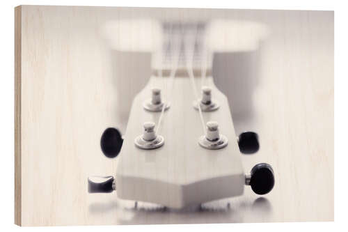 Wood print Guitar Ukulele white