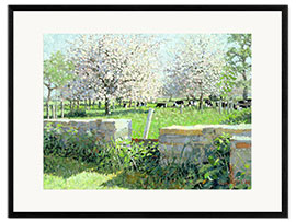 Inramat konsttryck Cows in the Orchard