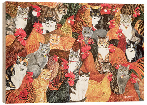 Stampa su legno Chicken-Cats