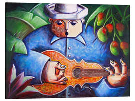 Aluminium print guitar player of Mango Bajito