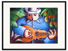 Gerahmter Kunstdruck Gitarrenspieler von Mango Bajito