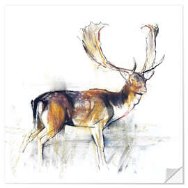 Vinilo para la pared Study of a Stag