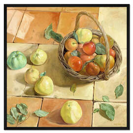 Gerahmter Kunstdruck Stillleben Apfelkorb
