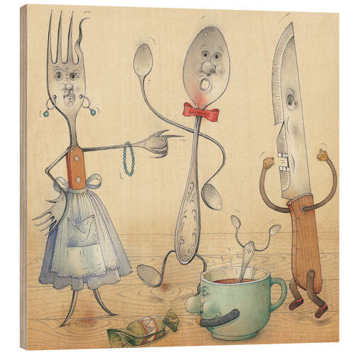 Wood print Argument, 2003