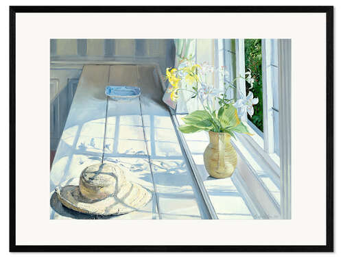 Ingelijste kunstdruk Still life in front of the window