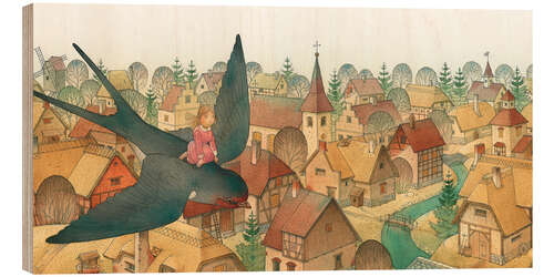 Wood print Thumbelina and the swallow, 2005