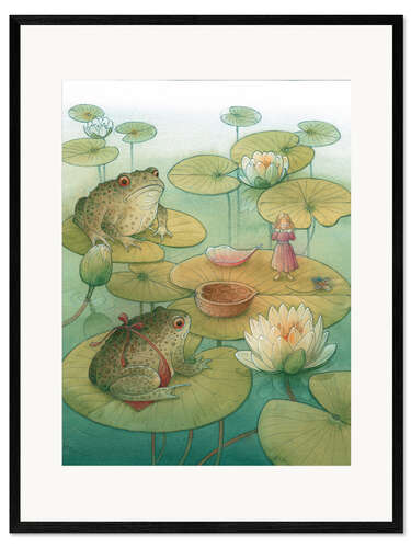 Inramat konsttryck Thumbelina och grodorna, 2005