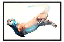 Gerahmter Kunstdruck Seeotter lässt sich treiben