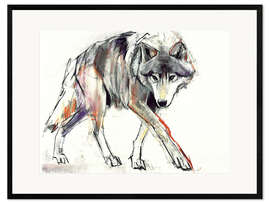 Innrammet kunsttrykk Wolf in search