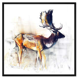 Gerahmter Kunstdruck Damhirsch