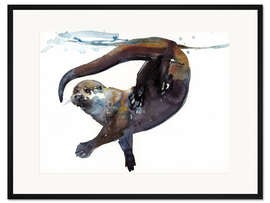 Gerahmter Kunstdruck Seeotter im Wasser