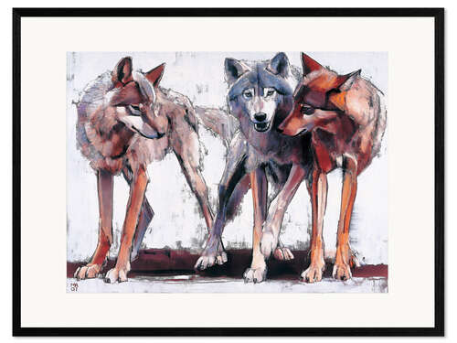 Framed art print Pack of wolves