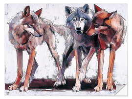 Sticker mural Meute de loups