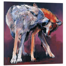 Magnettafel Zwei Wölfe