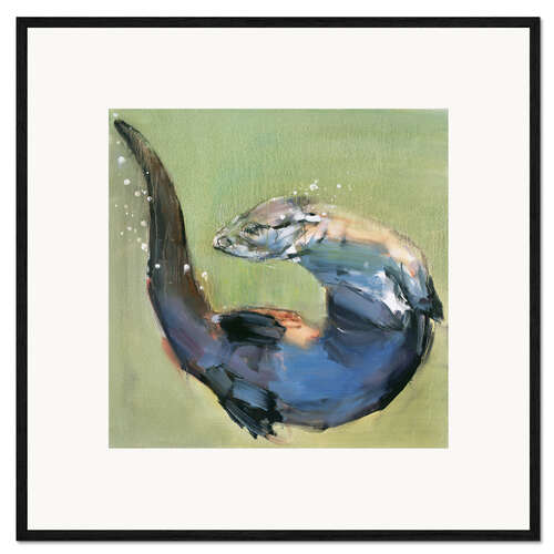 Plakat artystyczny premium w ramie Otter makes pirouette